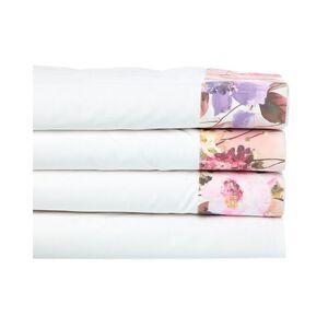 Dea Italian Linens Certaldo Print 300 Thread Count Sheet Set, Pink